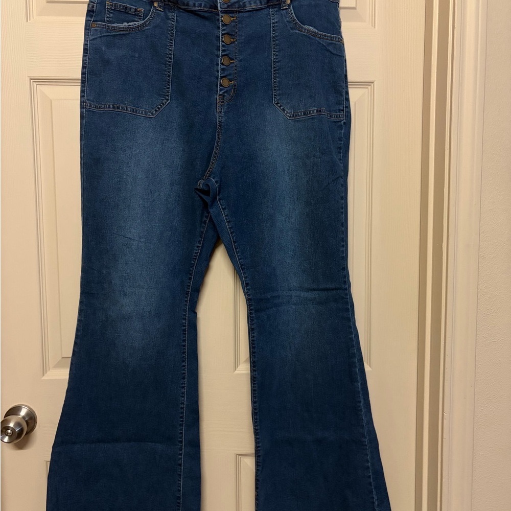 Elegant Blue Flare Jeans for Women